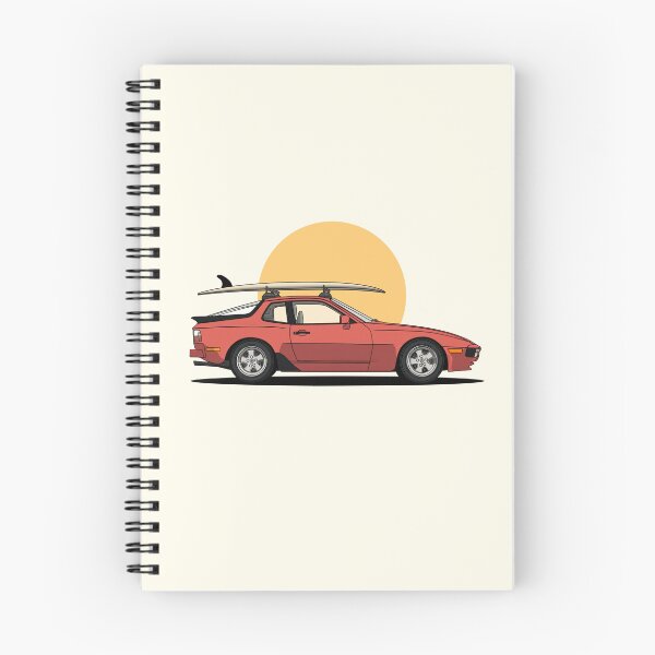 Item preview, Vintage Red Porsche 944 summer surfs up illustration designed and sold by blackdogshop.