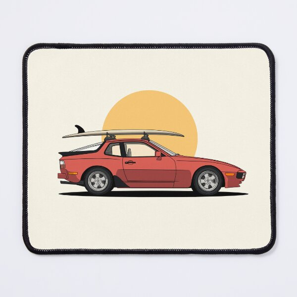 Item preview, Vintage Red Porsche 944 summer surfs up illustration designed and sold by blackdogshop.