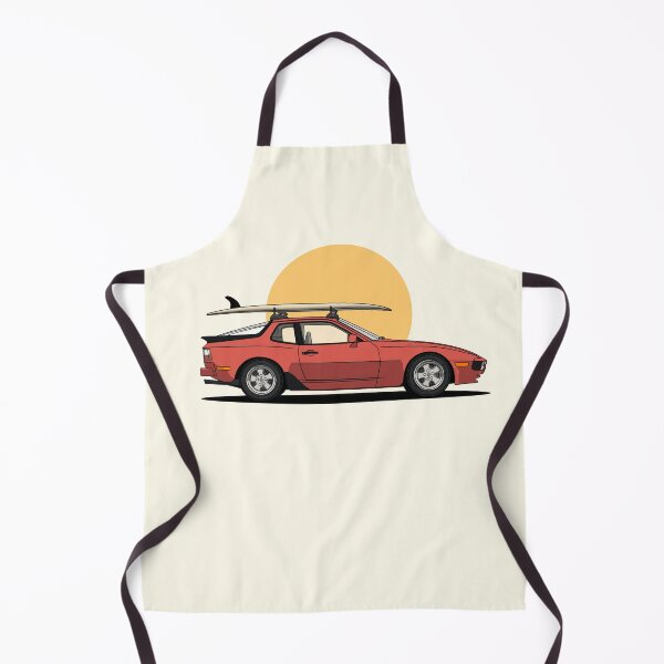 Item preview, Vintage Red Porsche 944 summer surfs up illustration designed and sold by blackdogshop.