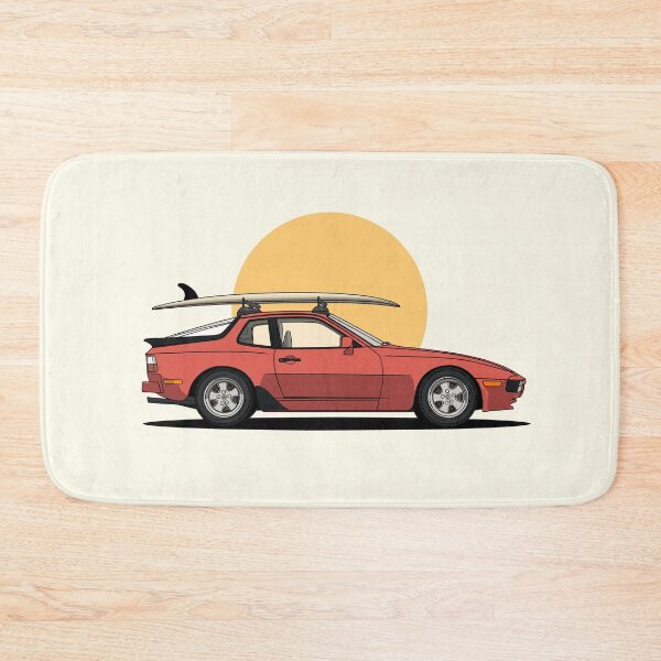 Item preview, Vintage Red Porsche 944 summer surfs up illustration designed and sold by blackdogshop.