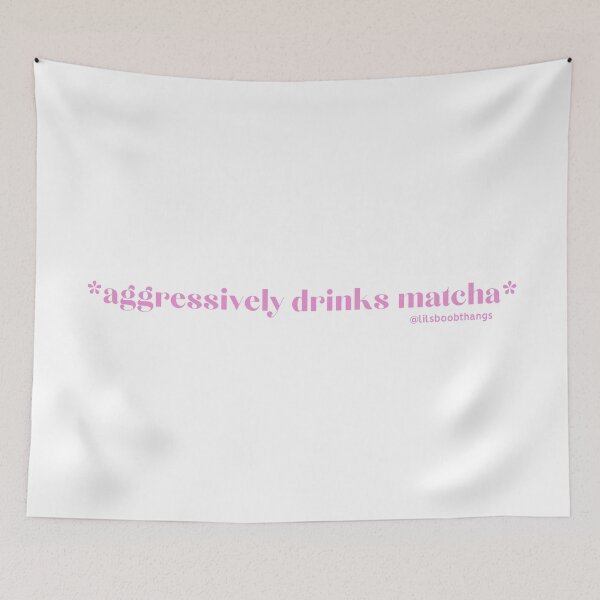 Item preview, Aggressively drinks matcha. v9, pink, bright pink | by @lilsboobthangs designed and sold by lilsboobthangs.