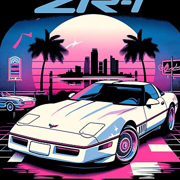 Corvette ZR-1 Miami Vaporwave Sunset Art