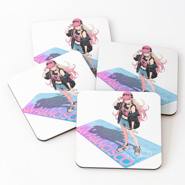Item preview, Cute sticker of beautiful girl walking in san francisco poster anime designed and sold by UrbanTRIP.