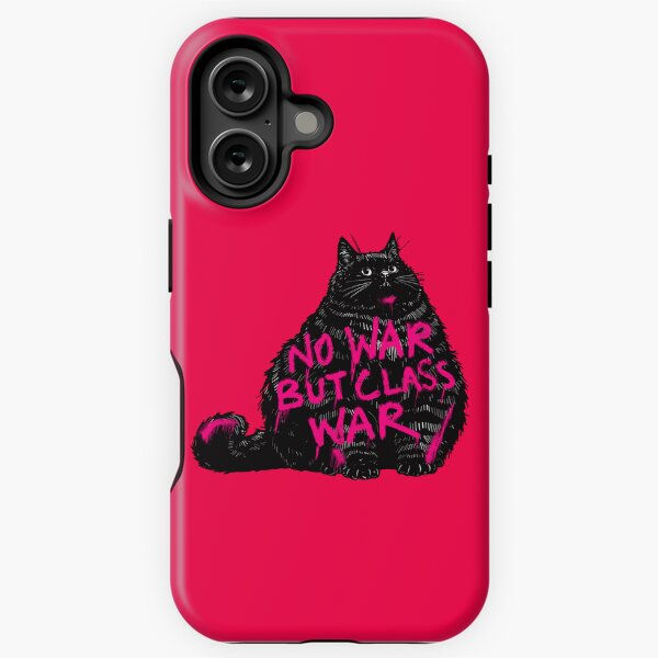 Vista previa del artículo con la obra «No hay guerra, sino guerra de clases Gato corpulento», diseñado y vendido por KilkennyCat Art.