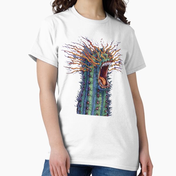 Vista previa del artículo con la obra «Rugido de cactus monstruoso - Impresión artística de una bestia puntiaguda del desierto», diseñado y vendido por Chroma Myst.