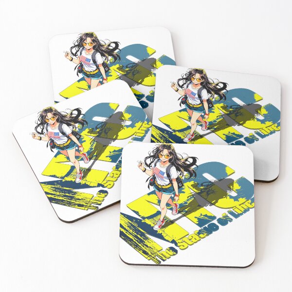 Item preview, Anime stickers of women walking by the Statue of Liberty designed and sold by UrbanTRIP.