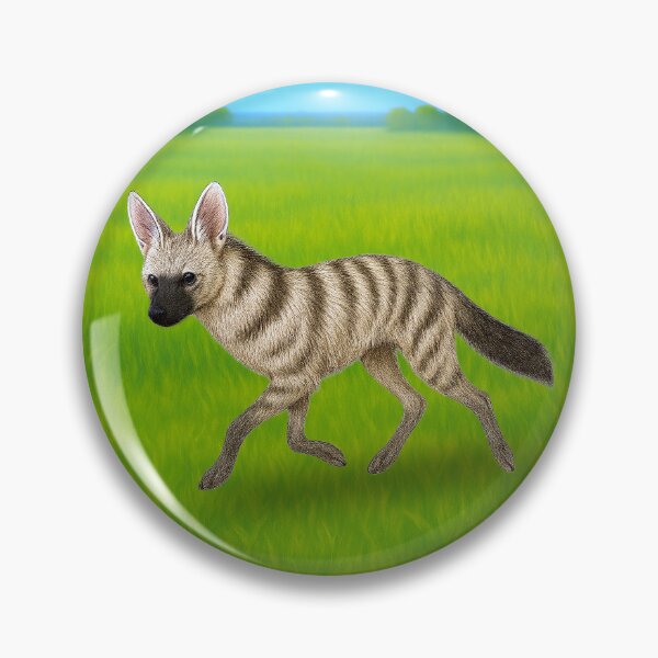 Item preview, Lindo lobo hormiguero: hiena rayada corriendo en la naturaleza | Arte animal de cuento designed and sold by Patternicity.