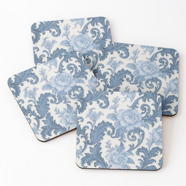 Item preview, Vintage Blue Floral Damask Pattern – Elegant Seamless Design designed and sold by Gold Turtle  Lina.