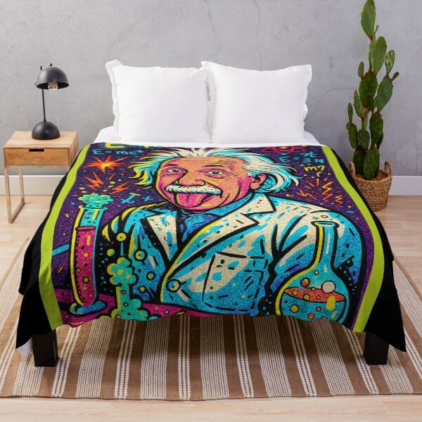 Item preview, Colorful Pop Art Portrait of Albert Einstein Sticking Out His Tongue – Comic Book Style designed and sold by PrometheusStyle.