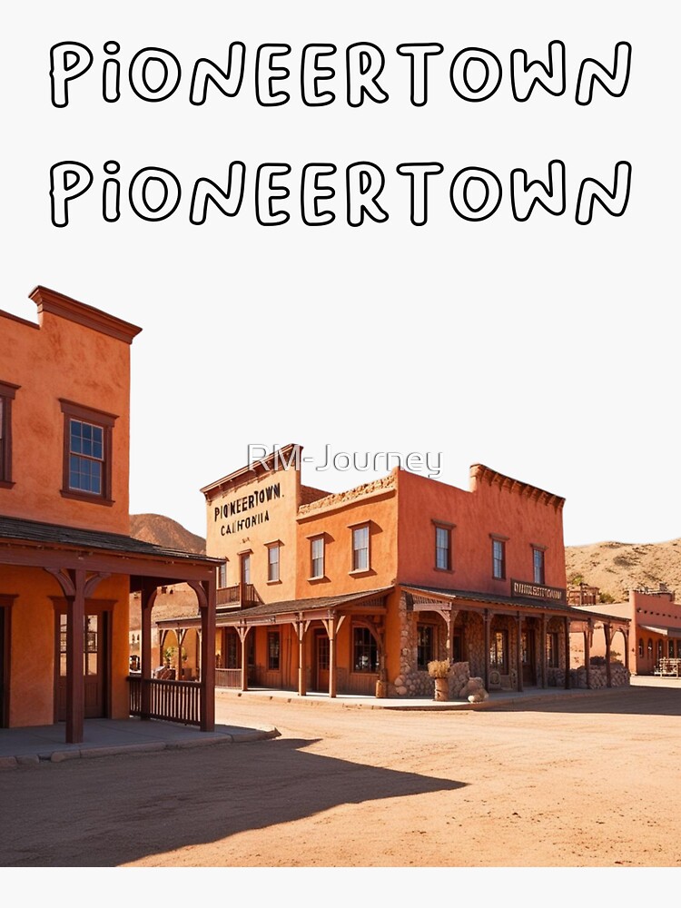 Thumbnail 3 of 3, Sticker, Pioneertown Desert Vibes – Retro Western California Design designed and sold by RM-Journey.