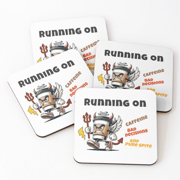 Item preview, Running on Caffeine Chaos & Spite – Angry Coffee Cup designed and sold by KZbubble.
