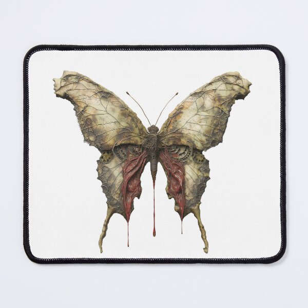 Item preview, Steampunk Flesh Butterfly - Gothic Cyber Insect Art Print designed and sold by Chroma Myst.
