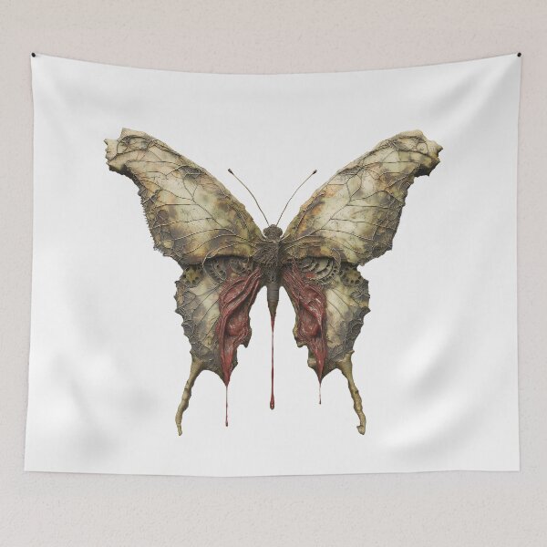 Item preview, Steampunk Flesh Butterfly - Gothic Cyber Insect Art Print designed and sold by Chroma Myst.