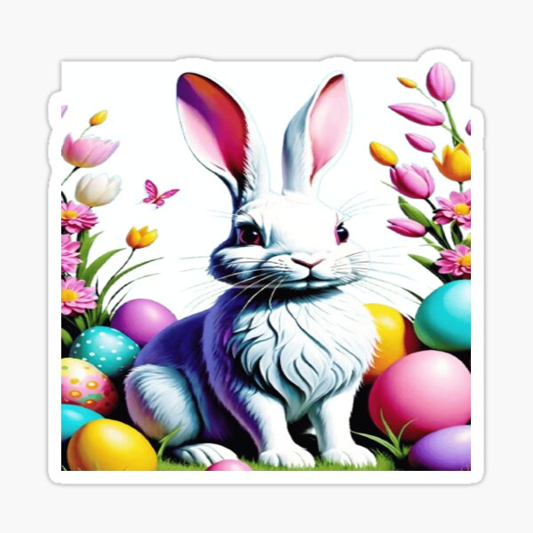 Item preview, Easter rabbit, flowers and eggs. designed and sold by DaliaSabryTee.