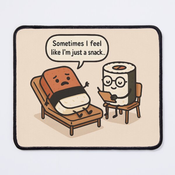Item preview, Emotional Support Musubi – Cute Therapy Meme Sticker | Funny Kawaii Food Art designed and sold by WAUZ.