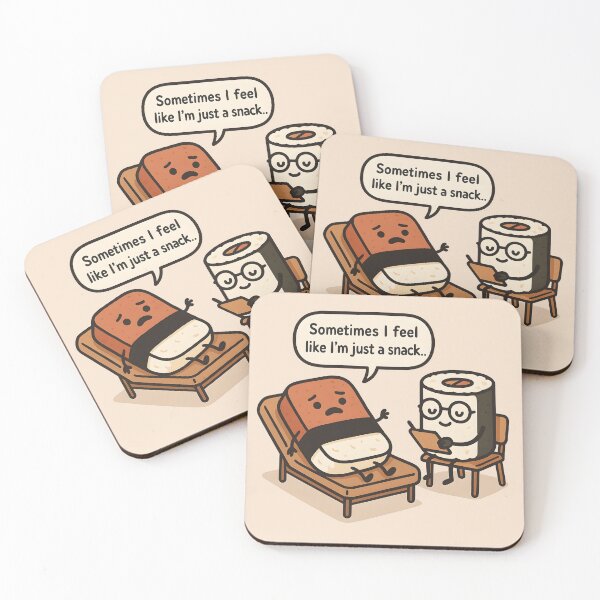 Item preview, Emotional Support Musubi – Cute Therapy Meme Sticker | Funny Kawaii Food Art designed and sold by WAUZ.