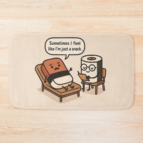 Item preview, Emotional Support Musubi – Cute Therapy Meme Sticker | Funny Kawaii Food Art designed and sold by WAUZ.