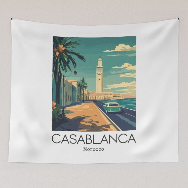 Artikelvorschau, Eine Vintage-Illustration von Casablanca - Marokko entworfen und verkauft von GoodOldVintage.