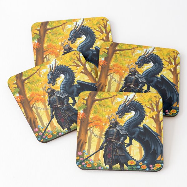 Item preview, Japanese Samurai with Dragon designed and sold by MagneticArts23.