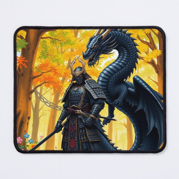 Item preview, Japanese Samurai with Dragon designed and sold by MagneticArts23.