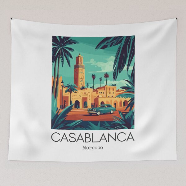 Artikelvorschau, Eine Vintage-Illustration von Casablanca - Marokko entworfen und verkauft von GoodOldVintage.