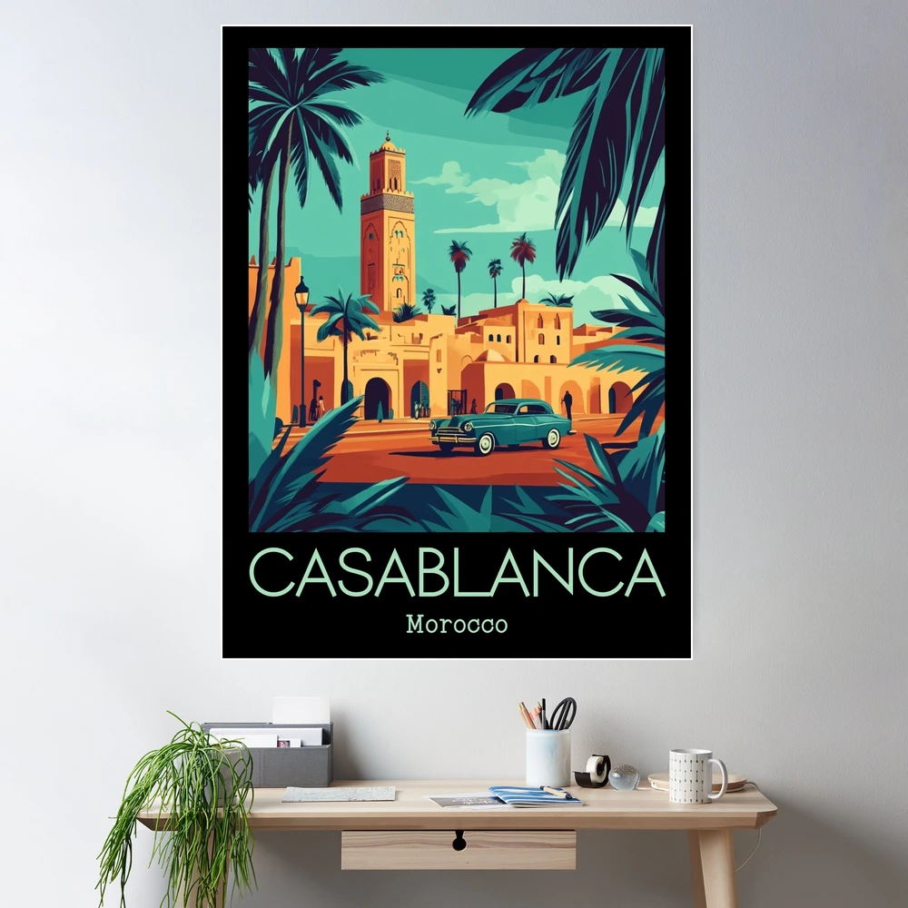 A Vintage Illustration of Casablanca - Morocco 