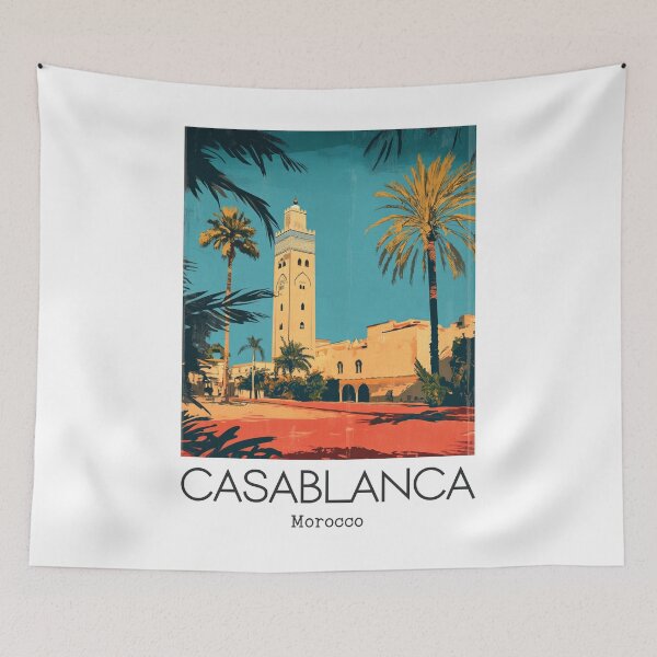 Artikelvorschau, Eine Vintage-Illustration von Casablanca - Marokko entworfen und verkauft von GoodOldVintage.