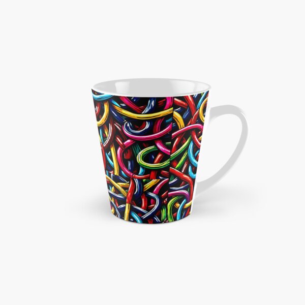 Vista previa del artículo con la obra «Nudo multicolor de cables eléctricos, patrón de serpientes y gusanos ondulantes, estilo pop art.», diseñado y vendido por Kludoman.