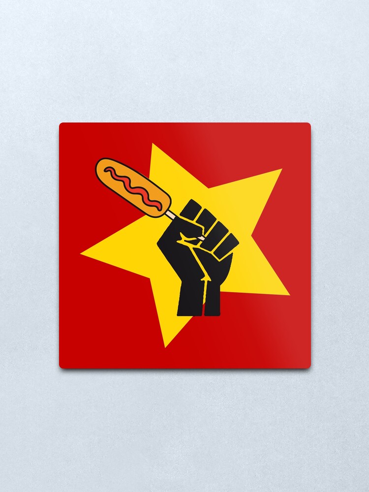 Alternate view of Communist fist with funny pogo parody HD HIGH QUALITY ONLINE STORE Metal Print