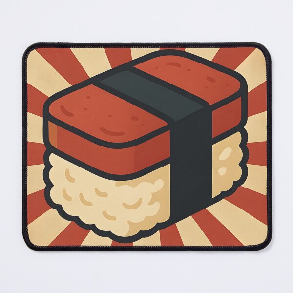 Item preview, MUSUBI SNACK! – Retro Propaganda Food Sticker | Bold Vintage Japanese Spam Musubi Design designed and sold by WAUZ.