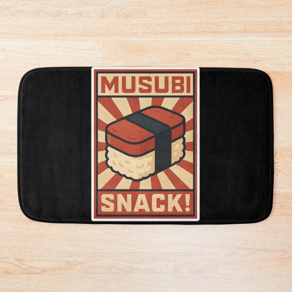 Item preview, MUSUBI SNACK! – Retro Propaganda Food Sticker | Bold Vintage Japanese Spam Musubi Design designed and sold by WAUZ.