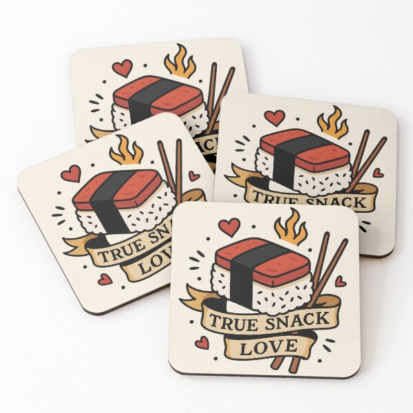 Item preview, “True Snack Love” – Tattoo Flash Style Musubi Sticker designed and sold by WAUZ.
