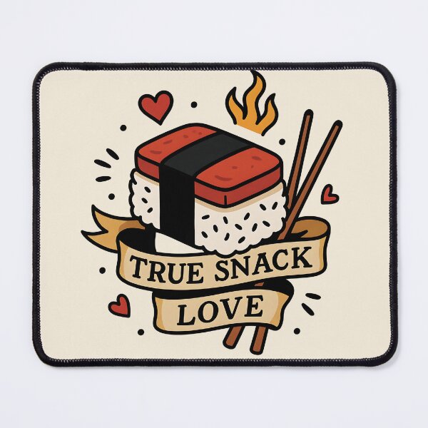 Item preview, “True Snack Love” – Tattoo Flash Style Musubi Sticker designed and sold by WAUZ.