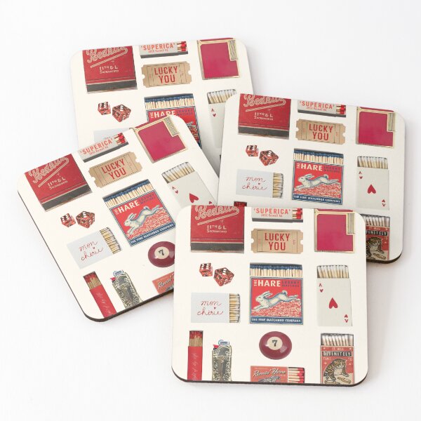 Item preview, Red Vintage Aesthetic Matchbook Art designed and sold by zoezeman.