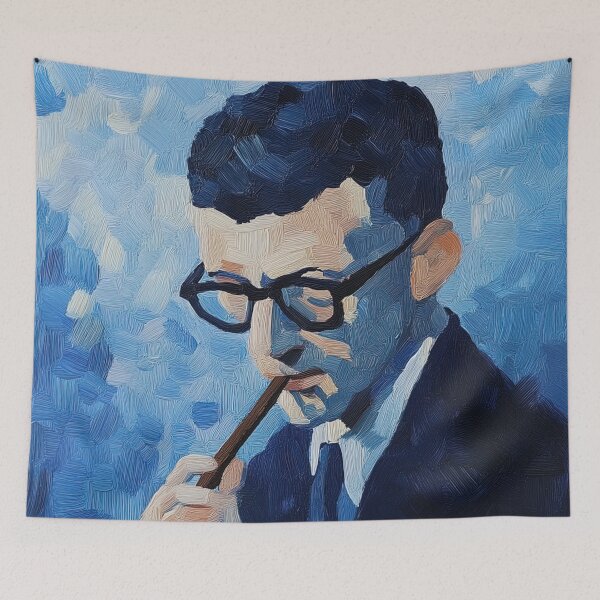 Item preview, Jean-Paul Sartre | Post-impressionist painting style designed and sold by ComicsFactory.