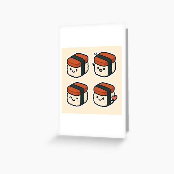 Item preview, Cute Kawaii Spam Musubi Sticker – Adorable Hawaiian Sushi Snack Character designed and sold by WAUZ.