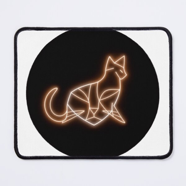 Item preview, Neon Geometric Cat – Futuristic Glow Art designed and sold by apoknight.