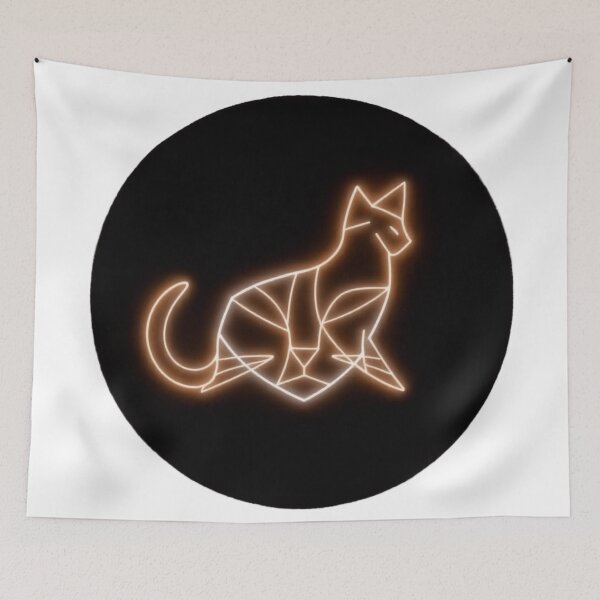Item preview, Neon Geometric Cat – Futuristic Glow Art designed and sold by apoknight.