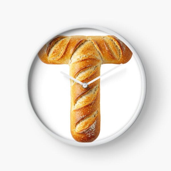 BREAD LETTER T Clock