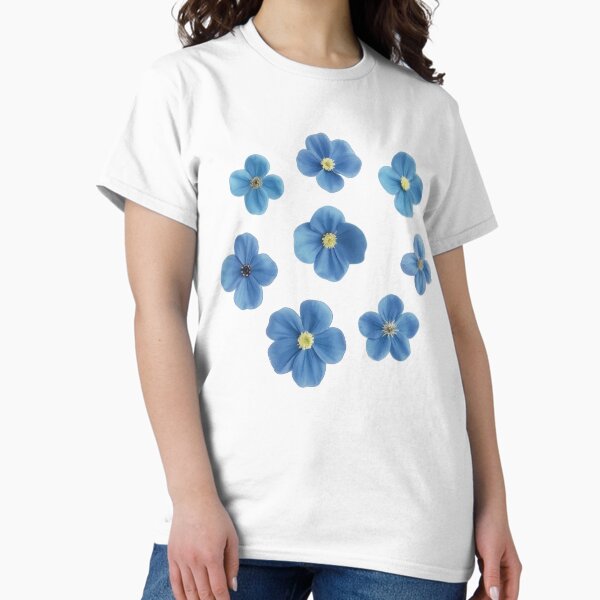 Aperçu de l'œuvre Motif botanique élégant de fleurs bleues – Art floral et nature créée et vendue par PnrArtDesign.