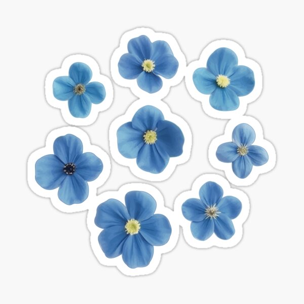 Item preview, Elegant Blue Flowers Botanical Design – Floral Nature Art designed and sold by PnrArtDesign.