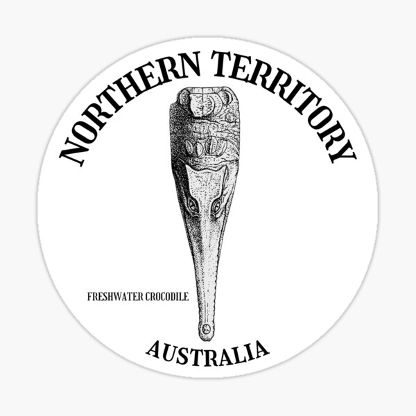 Vista previa del artículo con la obra «Cabeza de cocodrilo de agua dulce del Territorio del Norte», diseñado y vendido por Top End Stickers.