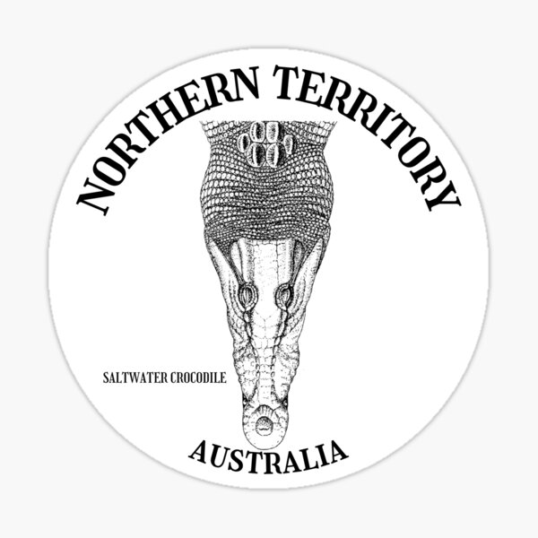 Vista previa del artículo con la obra «Cabeza de cocodrilo de agua salada del Territorio del Norte», diseñado y vendido por Top End Stickers.