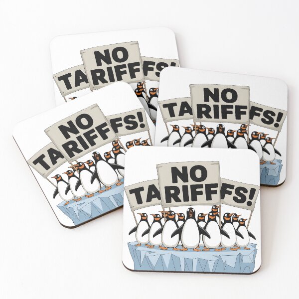 Item preview, Penguins Protest Against Tariffs Funny Penguin Tariff designed and sold by SillyDarkShop.