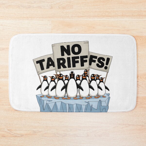 Item preview, Penguins Protest Against Tariffs Funny Penguin Tariff designed and sold by SillyDarkShop.