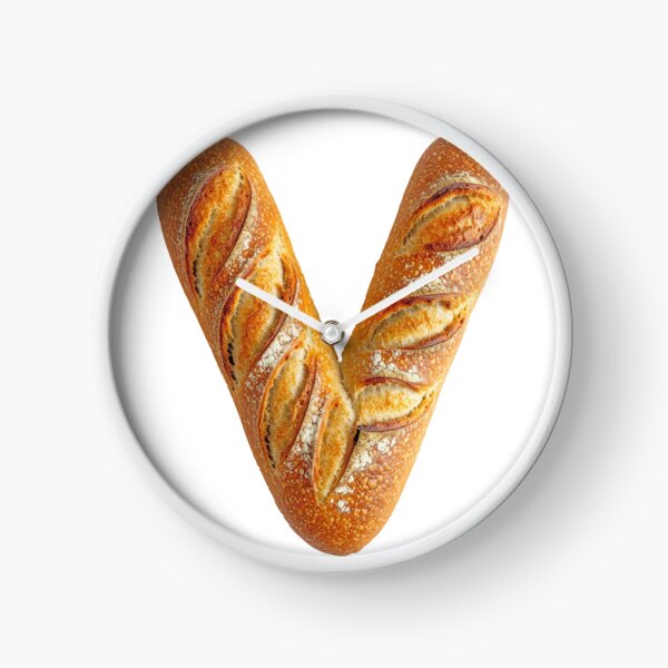 BREAD LETTER V Clock