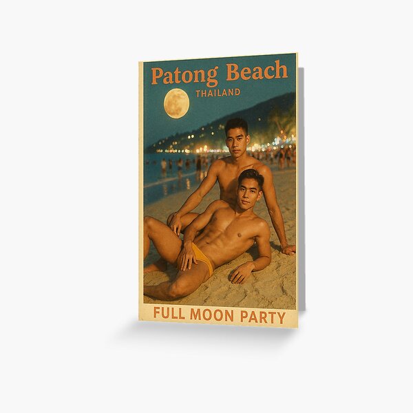 Item preview, Patong Beach Thailand – Gay Couple at Full Moon Party designed and sold by Aryabek.