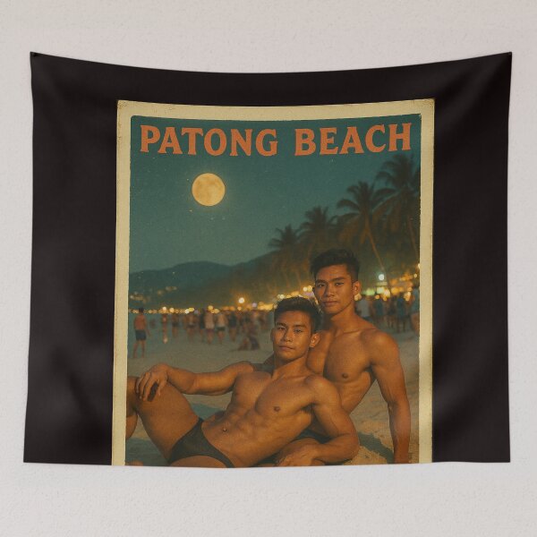 Item preview, Patong Beach Phuket – Gay Couple Under the Full Moon designed and sold by Aryabek.