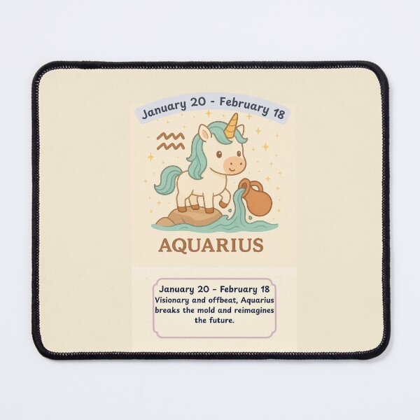 Item preview, Zodiac Unicorn - Aquarius Jan. 20-Feb. 18 designed and sold by Fat Cat Merch.