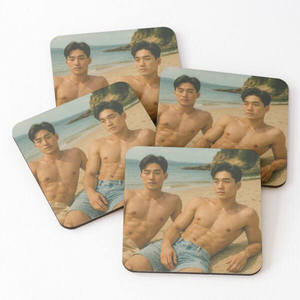Item preview, Ladies Bay Auckland – Peaceful Beach Moment with Asian Gay Couple designed and sold by Aryabek.